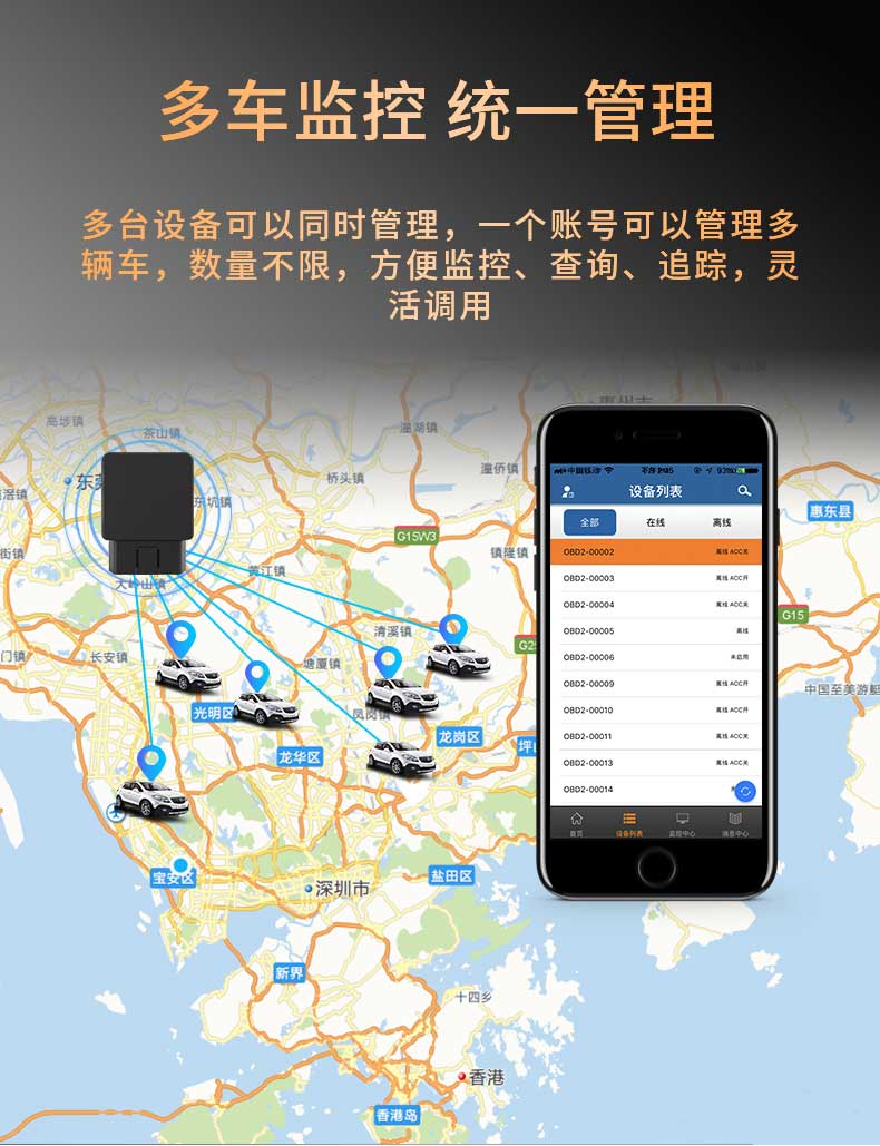 C005即插即用汽车故障诊断obd 4g gps定位器